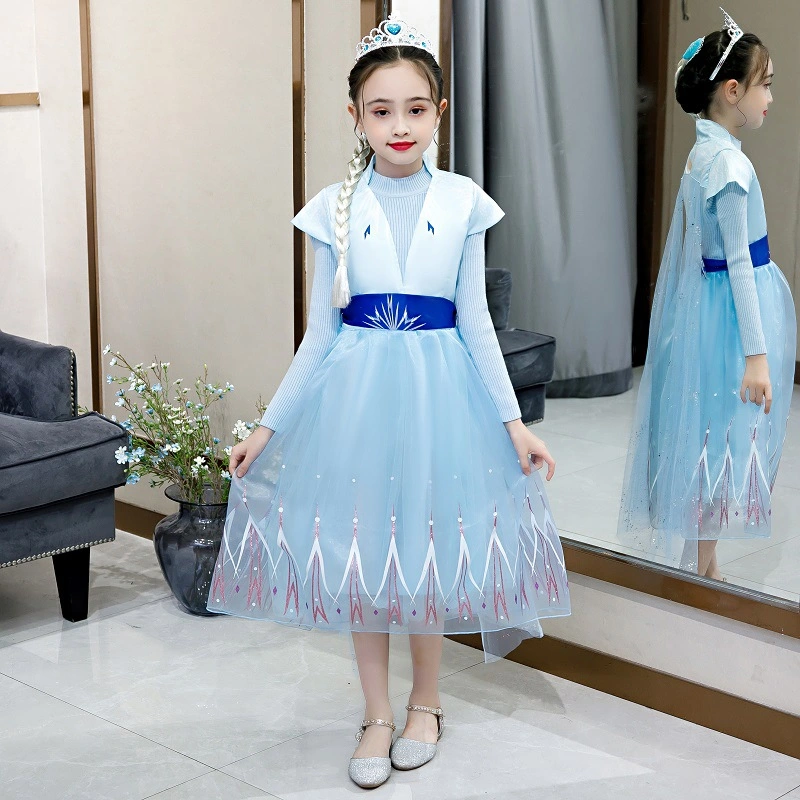 Wholesale Stock Apparel Children Clothing Baby Frock Designs Beautiful Long Sleeve Sweater Dresses