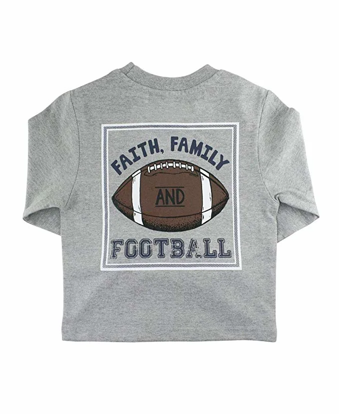 Little Baby Clothes Boys Faith, Family Football Signature Graphic Southern Pocket Tee