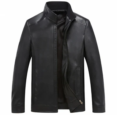 Chaquetas genuinas para hombre, cuello levantado para motocicleta, bolsillos con cremallera, abrigos para hombre, abrigos de piel de oveja auténtica para motorista, prendas de vestir exteriores de moda